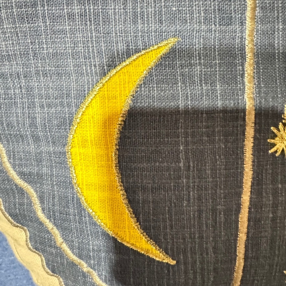 The Land of Nod Celestial Shield Throw Pillow Moon Sun Star Decor Y2K OLDSTOCK - Picture 3 of 7